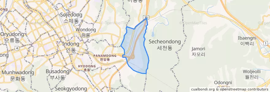 Mapa de ubicacion de Samjeong-dong.