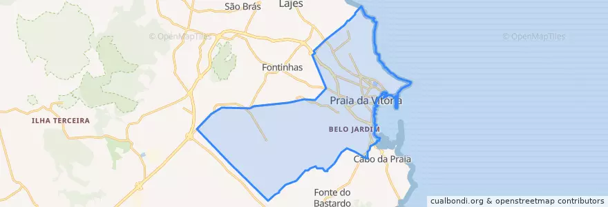 Mapa de ubicacion de Praia da Vitória (Santa Cruz).