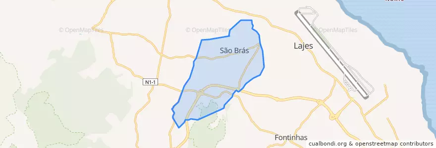 Mapa de ubicacion de São Brás.