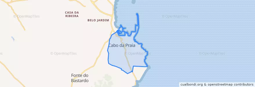 Mapa de ubicacion de Cabo da Praia.