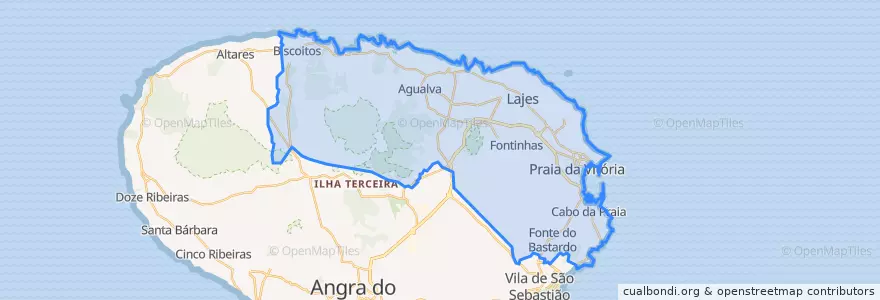 Mapa de ubicacion de Praia da Vitória.