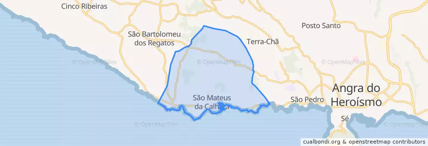 Mapa de ubicacion de São Mateus da Calheta.