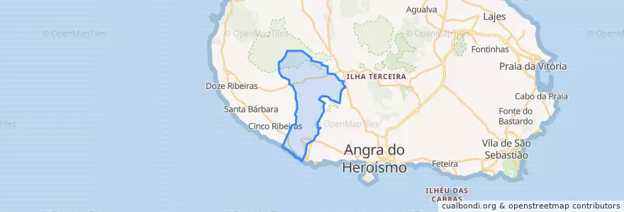 Mapa de ubicacion de São Bartolomeu de Regatos.