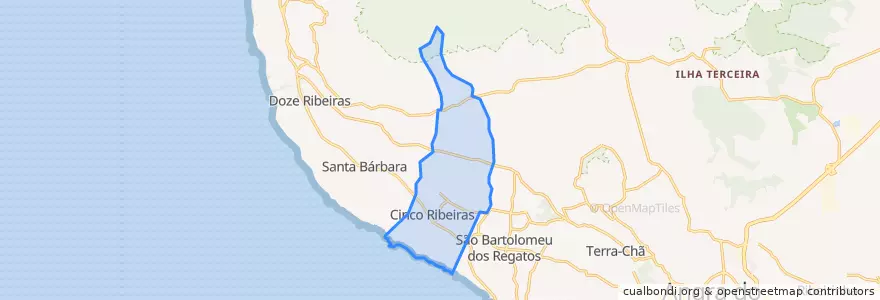 Mapa de ubicacion de Cinco Ribeiras.