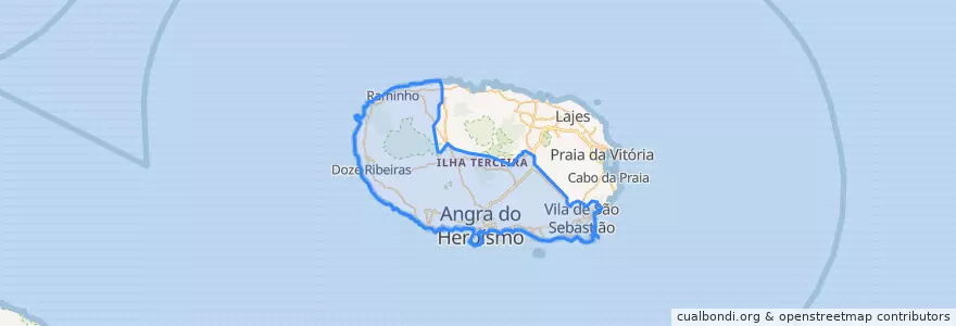 Mapa de ubicacion de Angra do Heroísmo.