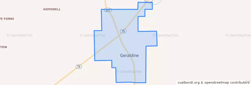 Mapa de ubicacion de Geraldine.