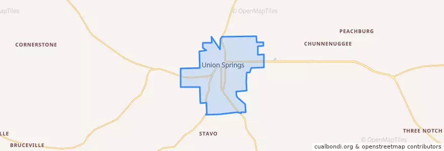 Mapa de ubicacion de Union Springs.