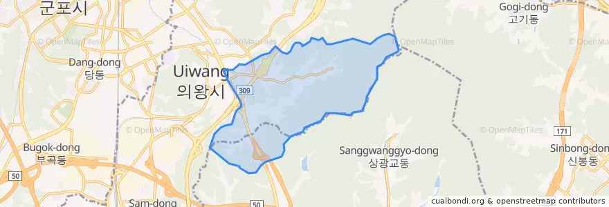 Mapa de ubicacion de 왕곡동.