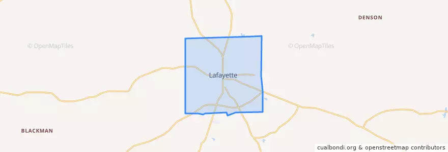 Mapa de ubicacion de LaFayette.