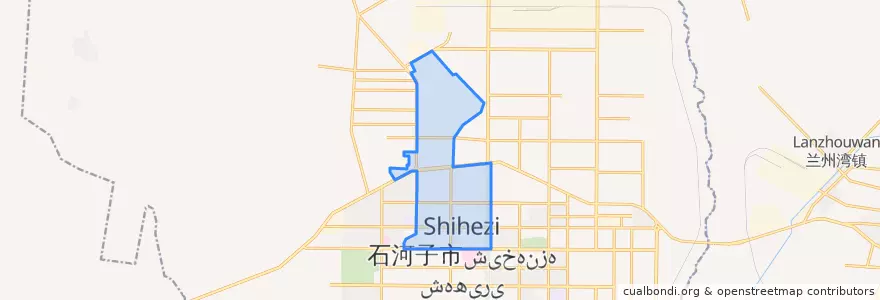 Mapa de ubicacion de 向阳街道.