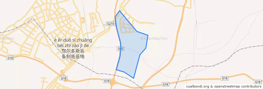 Mapa de ubicacion de 鄂尔多斯市云计算产业园区.