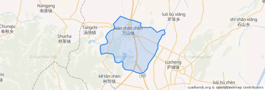 Mapa de ubicacion de 万山镇.