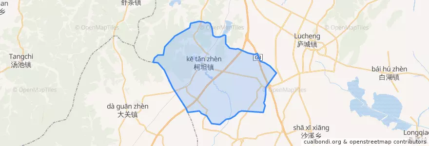 Mapa de ubicacion de 柯坦镇.