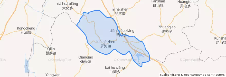 Mapa de ubicacion de 罗河镇.