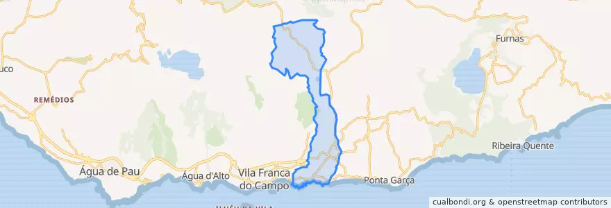 Mapa de ubicacion de Ribeira das Taínhas.