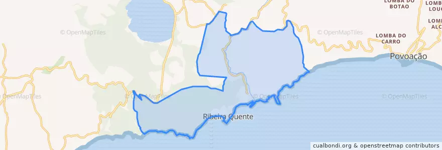 Mapa de ubicacion de Ribeira Quente.