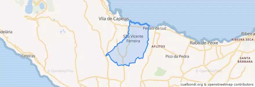 Mapa de ubicacion de São Vicente Ferreira.