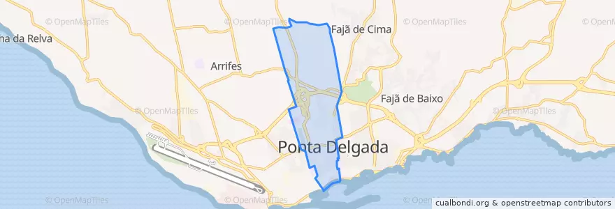 Mapa de ubicacion de Ponta Delgada (São Sebastião).