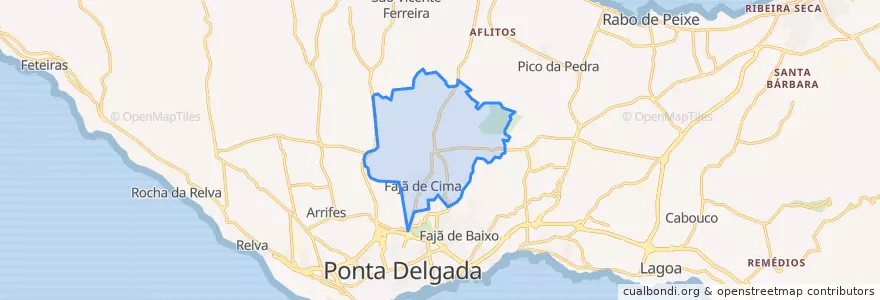Mapa de ubicacion de Fajã de Cima.