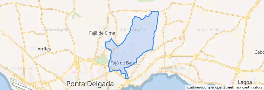 Mapa de ubicacion de Fajã de Baixo.