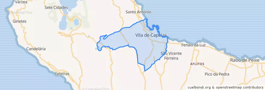 Mapa de ubicacion de Capelas.