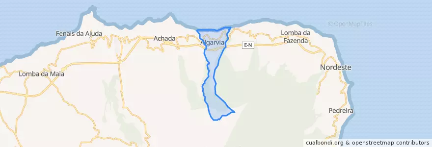 Mapa de ubicacion de Algarvia.