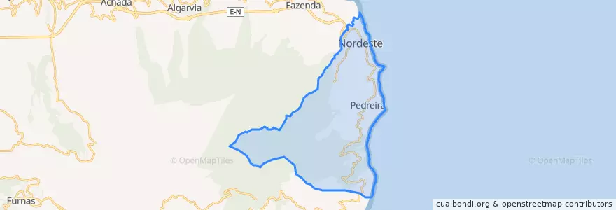 Mapa de ubicacion de Nordeste.