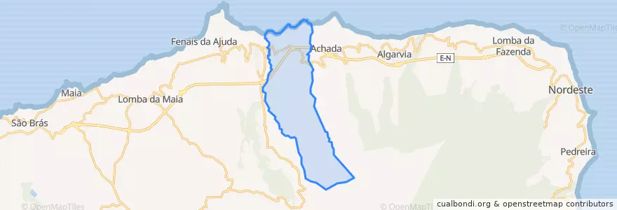 Mapa de ubicacion de Achadinha.