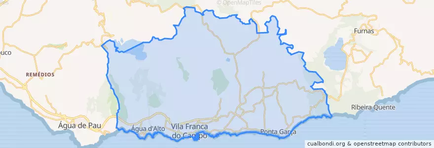 Mapa de ubicacion de Vila Franca do Campo.
