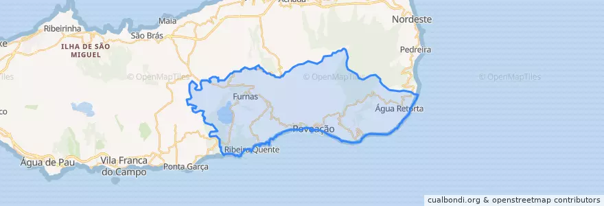 Mapa de ubicacion de Povoação.