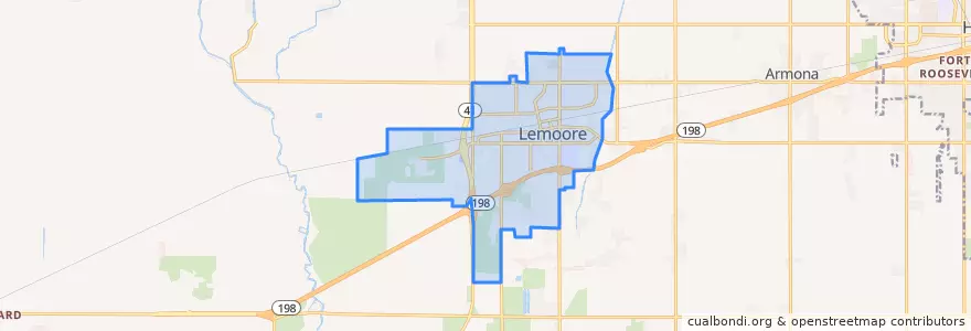 Mapa de ubicacion de Lemoore.