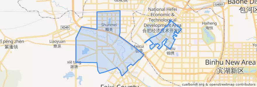 Mapa de ubicacion de 肥西经济技术开发区.