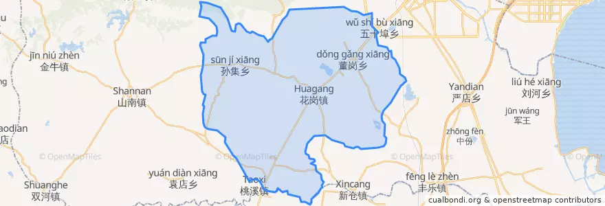 Mapa de ubicacion de 花岗镇.