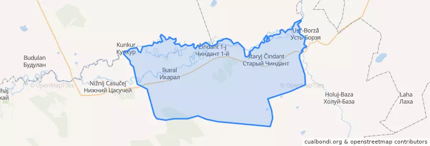 Mapa de ubicacion de Чиндантское сельское поселение.