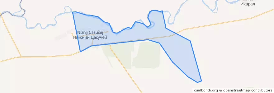 Mapa de ubicacion de Нижнецасучейское сельское поселение.