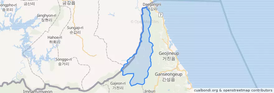 Mapa de ubicacion de 수동면.