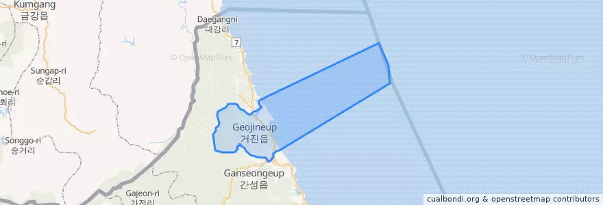 Mapa de ubicacion de 거진읍.