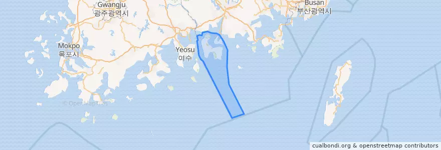 Mapa de ubicacion de 남해군.