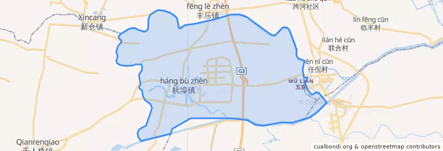 Mapa de ubicacion de 杭埠镇.