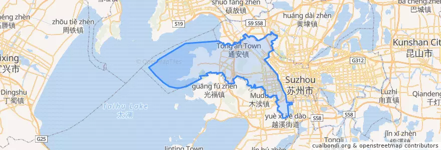 Mapa de ubicacion de Distretto di Huqiu.