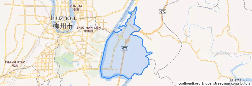 Mapa de ubicacion de Yanghe Subdistrict.