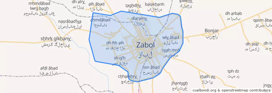 Mapa de ubicacion de زابل.