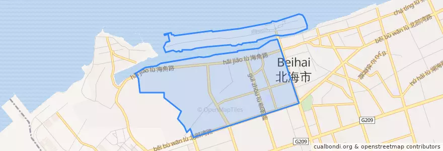 Mapa de ubicacion de Haijiao Subdistrict.