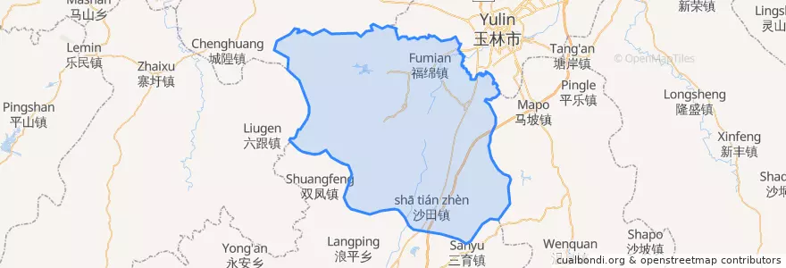 Mapa de ubicacion de 福绵区.