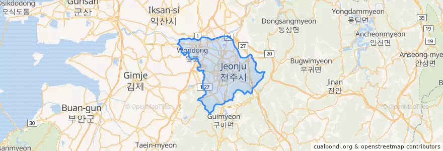 Mapa de ubicacion de 全州市.