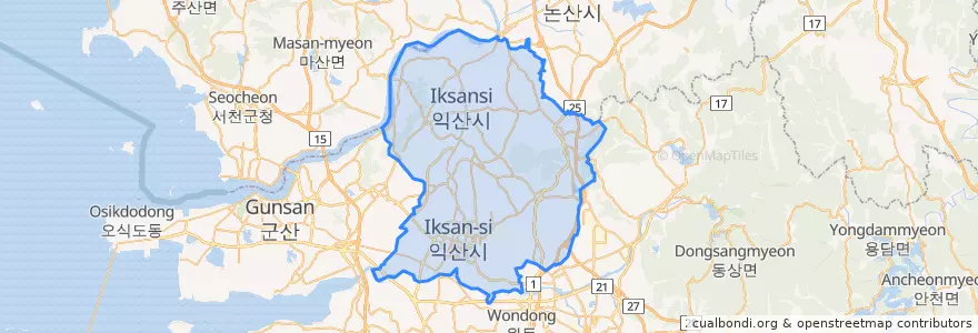 Mapa de ubicacion de Iksan-si.