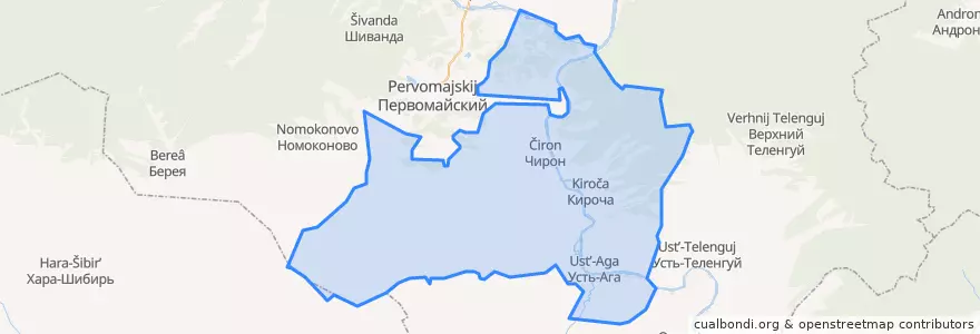 Mapa de ubicacion de Чиронское сельское поселение.
