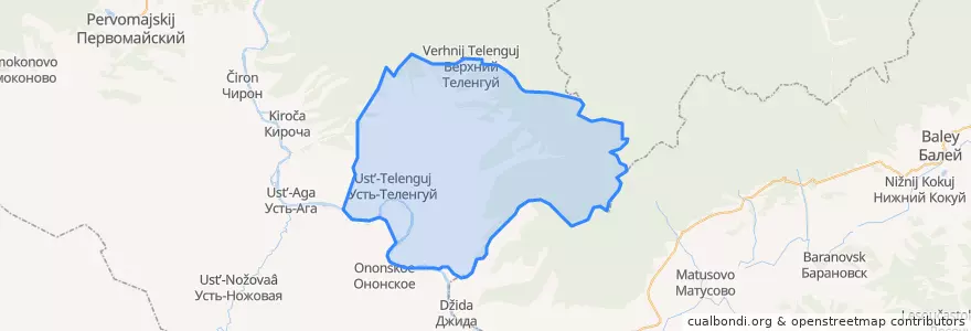 Mapa de ubicacion de Усть-Теленгуйское сельское поселение.
