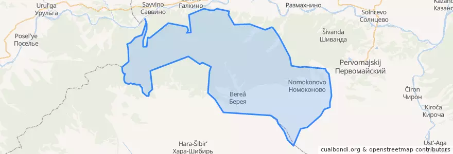 Mapa de ubicacion de Номоконовское сельское поселение.