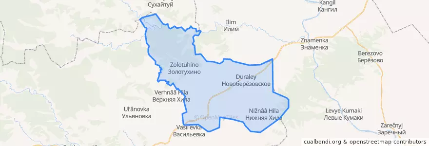 Mapa de ubicacion de Новоберёзовское сельское поселение.